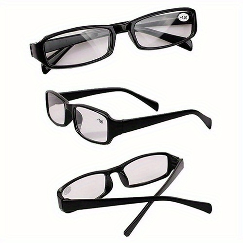 6-Packs Unisex Rectangle Reading Glasses, Polycarbonate Lens & Frame, Farsightedness Presbyopia Eyewear, Simple Gradient Design