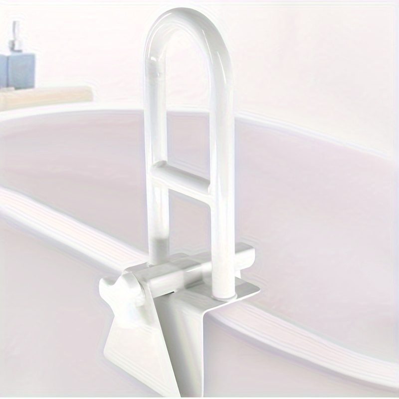 1pc high carbon steel bathtub safety handrail   strong and   auxiliary lifting anti fall handrail white non slip   to perforate   very suitable for the elderly and disabled bathtub accessories details 5