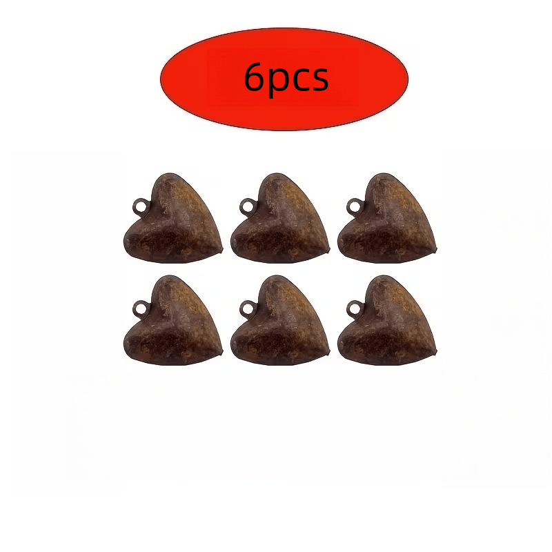 TEMU 6pcs Rusty And Weathered Metal Heart-shaped Bells Jingle, Easy Pastoral Style Suitable For Holiday Decorations Pendants, Hanging Decorations