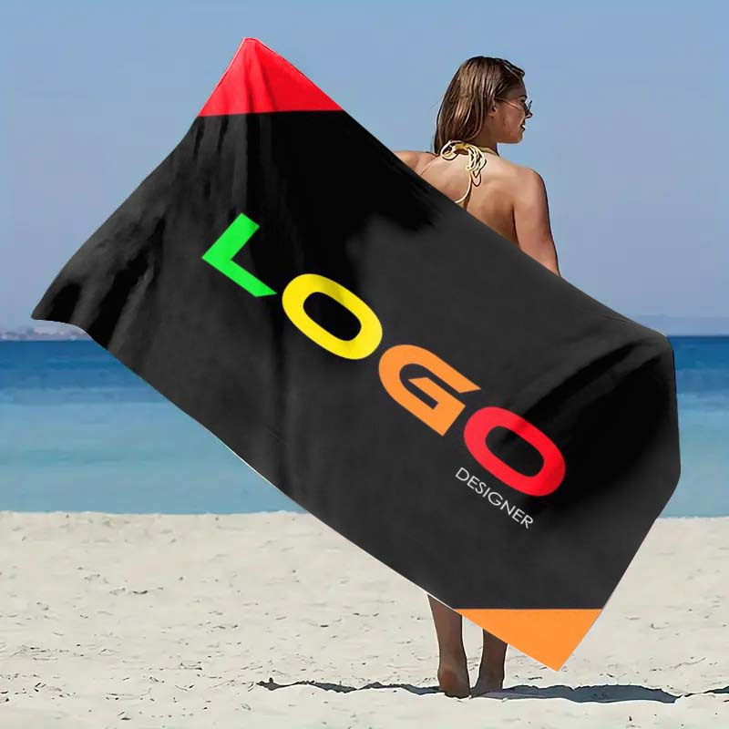 TEMU Personalized Custom Towel 1pc With Custom Logo, Photo, Or , Team Logo Themed Beach Towel, Suitable For Camping, Travel, Beach Accessories, Super