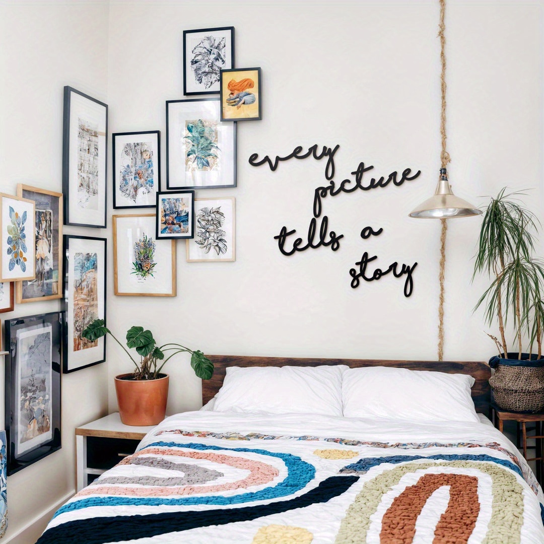 TEMU Each Image Narrates A Tale - Metal Wall Art, Geometric Metal Decor, Living Room Additions, Gifts For New, Contemporary Home Decorations, Metal Wall Art Pieces