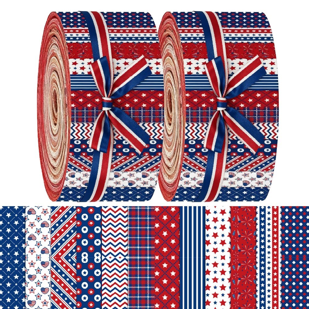 TEMU 40pcs 6.5*50cm (2.55*19.7in) Christmas Decoration Theme Quilting Fabric, Sewing Material Pack, Suitable For Hand Sewing, Quilting, Doll Making,