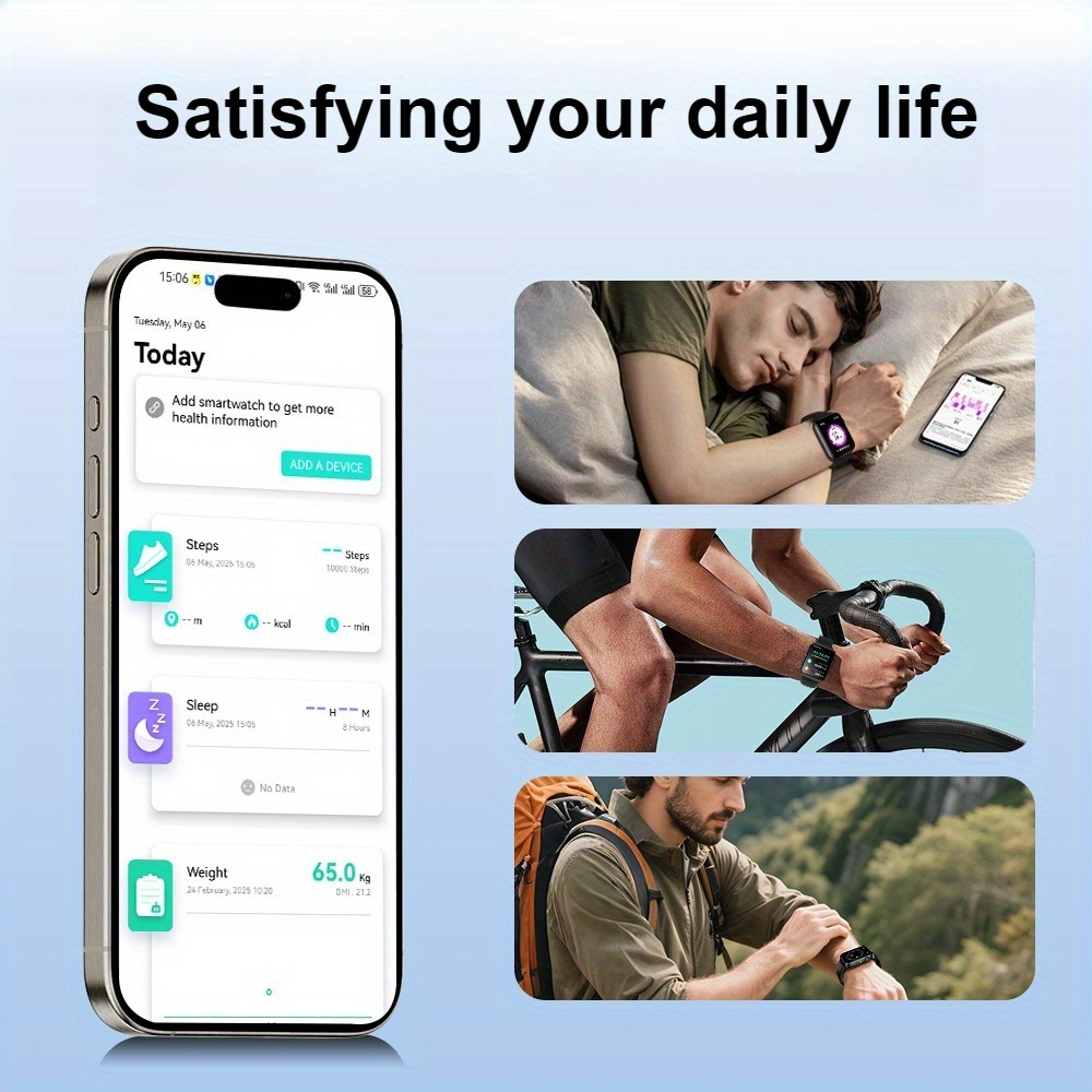 IOWODO Montre Connectée Homme Femme, Suivi Activité et Fitness avec Lampe Torche, Analyse du Sommeil, Fonction Vocale IA, Appel Sans Fil, Réception de Messages, Grand Écran Tactile HD 1.91 pouces, Plus de 100 Modes d'Exercice, Batterie Grande Capacité 350mAh