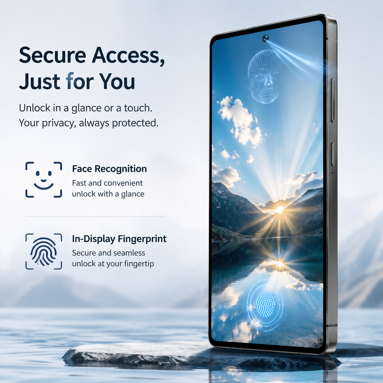 safe dual unlock unlocked phone with 4gb 64gb large memory supports fast facial and fingerprint recognition offers 6 8 inch hd screen   gps and full set of accessories Product details 4