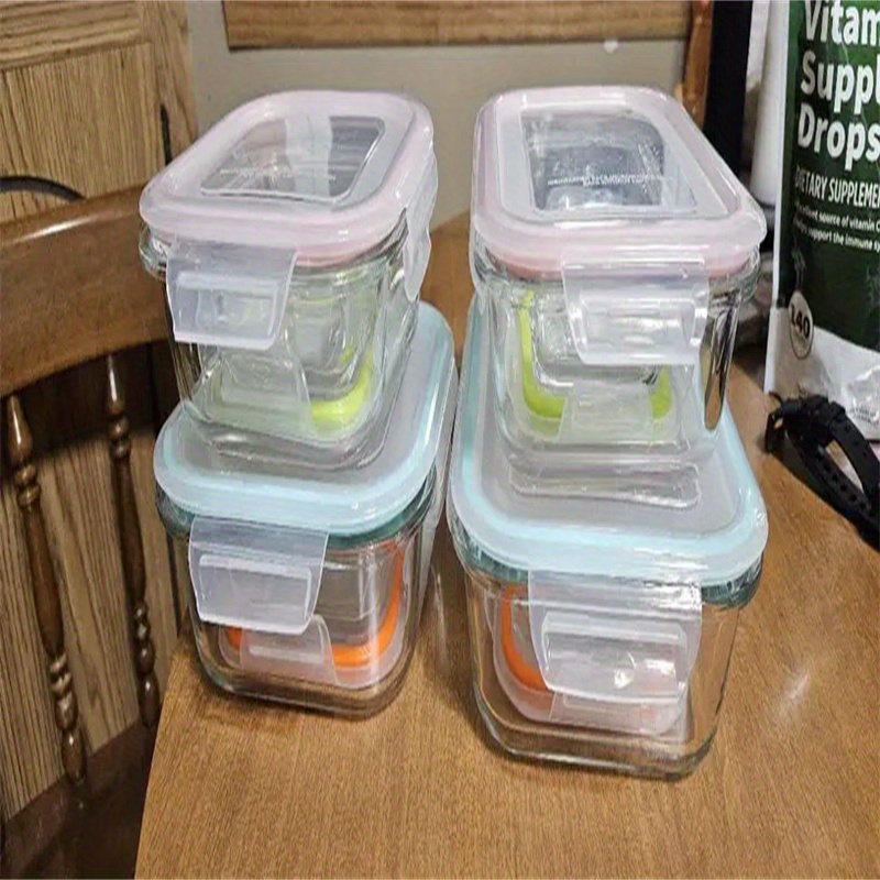 16pcs glass serving containers with lids lunch containers for storing food insulated lunch boxes lunch boxes airtight kitchen containers for   vegetables and sandwiches airtight storage microwave oven freezer and dishwasher safe Product details 2