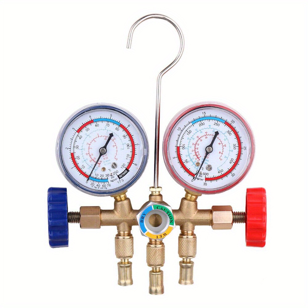 Refrigerant Meter Set With Hose Hook Air Conditioner Tool For Air Conditioner R12 R22 R404a R134a Refrigerant Meter Set With Hose Hook