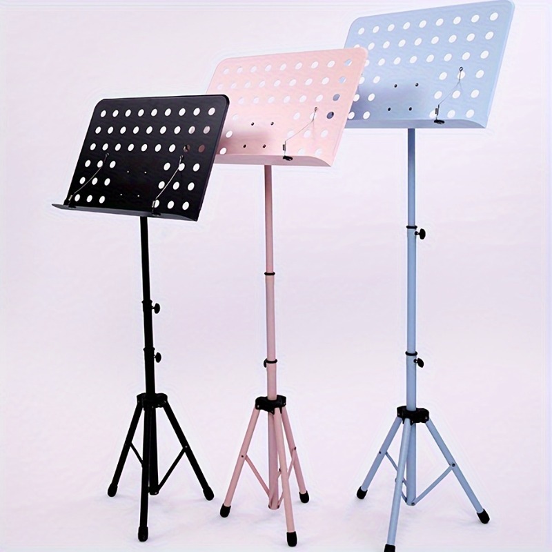 1pc foldable heavy duty music stand black adjustable sheet music holder portable score stand for home music school and performances sturdy weight bearing sheet music stand for stage performances home practice compact storage high quality
