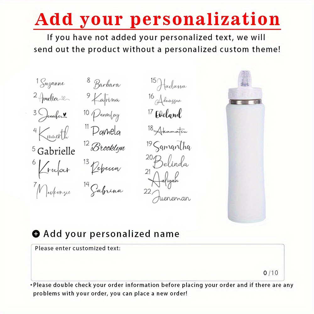 TEMU 1pc Personalized Water Bottle, Custom Name Insulated Water Bottle, Water Bottle With Straw, Gym Water Bottle, Bike Water Bottle, Personalized