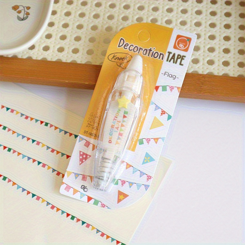 Colorful Flag Roller Embossing Pens, Whimsical Lace Embossing Pens, Suitable For Decorating Diaries, Journals, And Notebooks, Perfect For Crafts, Scrapbooking, And Party Supplies