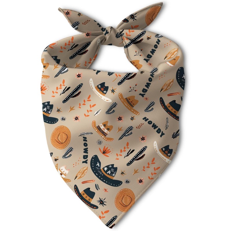 TEMU 1pc 24.8×11 Inch Western Dog Bandanas, Cartoon Cowboy Dog Scarf, Additions For Medium To Large Dogs, Pet Bib