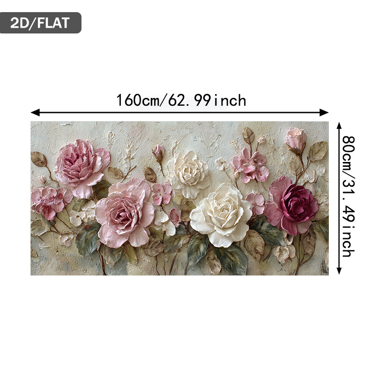 TEMU Affiche et impression 2D plate, 2D plate, 2D/plate, 1pc, Art moderne sur toile, Rose cadre de couleur , Très approprié pour la décoration murale