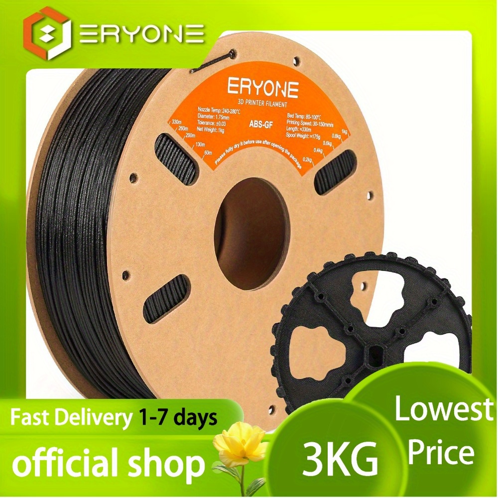 Eryone 3kg Asa-gf Filament For 3d Printers, With A Diameter Of 1.75mm And A Tolerance Of +/-0.03mm