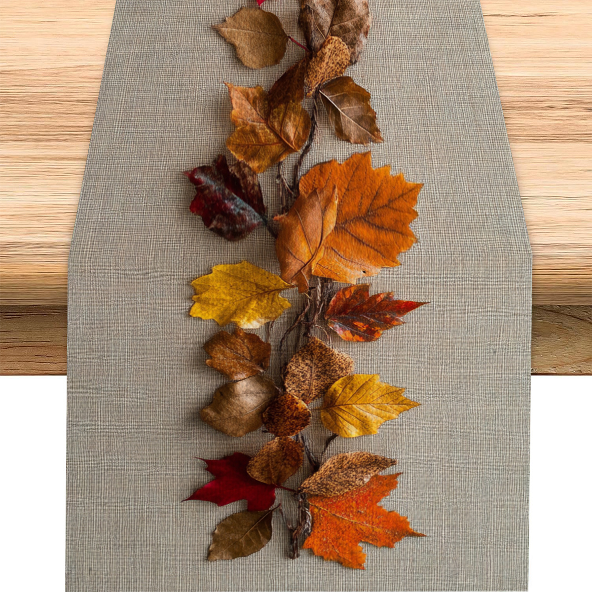 

1pc, Table Runner, Autumn Leaf Pattern Table Runner, Natural Pastoral Runner, Suitable For Dining Table, Coffee Table Decoration