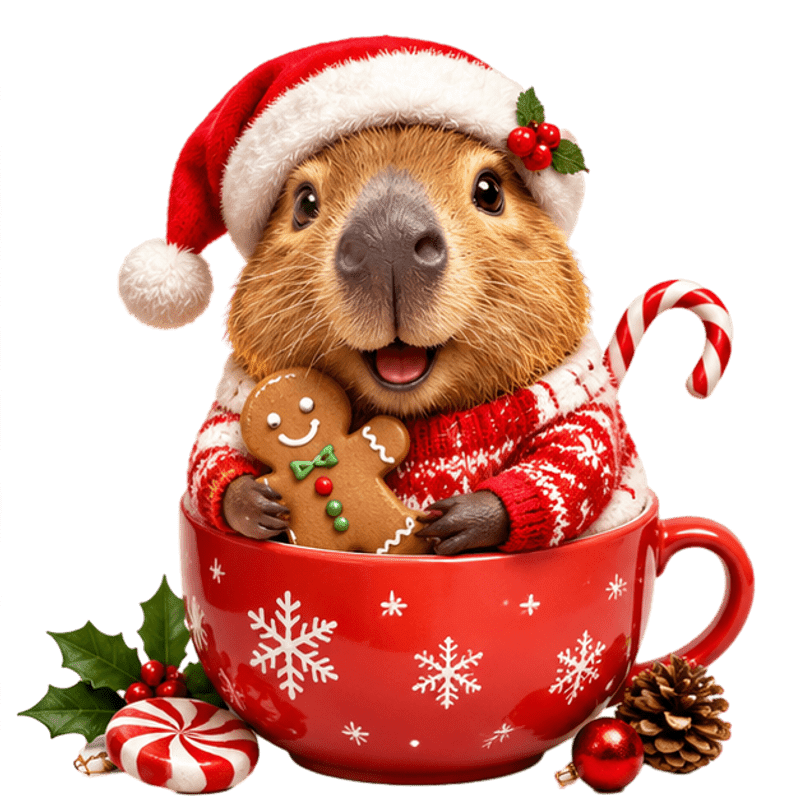 TEMU 2d Flat, 1pc 2d Flat Pattern Decal, Christmas Window Sticker, Window Flower, Glass Decal, Window And Door Decorative Sticker, Christmas Capybara