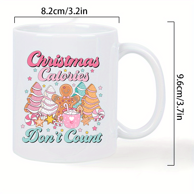 1pc festive christmas mug   dont count design with gingerbread men candy canes reusable insulated hand wash only ideal holiday gift for men women coffee bar accessories details 3