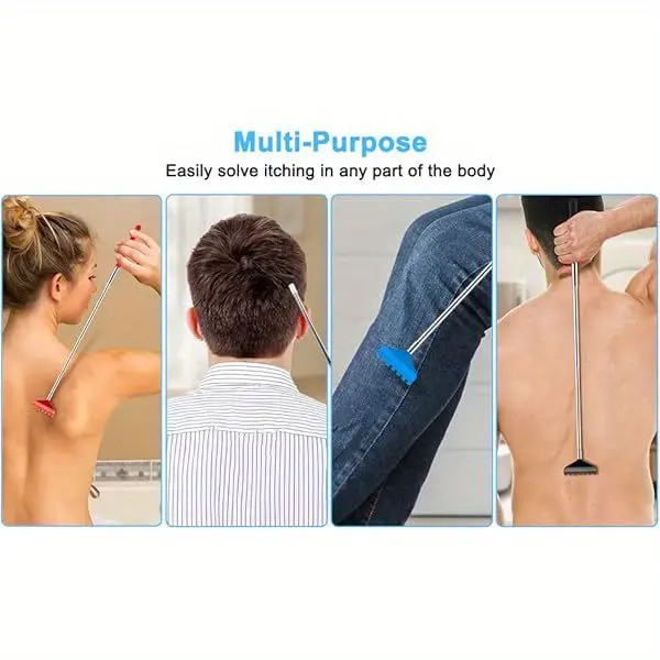 6-pack back scratcher massager with extendable handle - heavy-duty scratcher & massager tool, (green, white, black, red, blue, purple) - her s day, christmas gifts for dad, husband, - office, home, travel use - stocking stuffers & white eleant party prizes - ideal birthday anniversary present, , , durable construction, wellness accessory, husband gift Product details 2