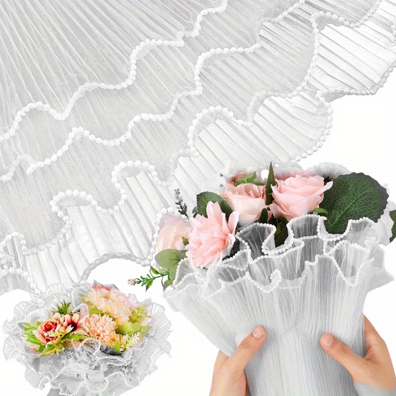 1 roll pearl wave yarn bouquet gift wrapping decoration