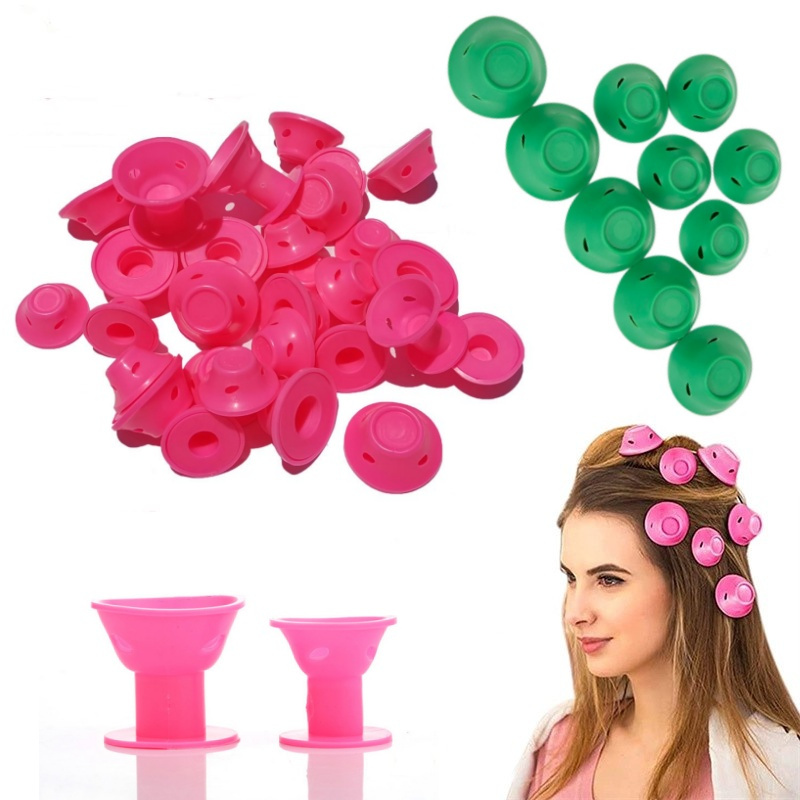 

20pcs/set Soft Rubber Silicone Heatless Hair Curler Diy Twist Hair Rollers Clips Hair Styling Tools For Women