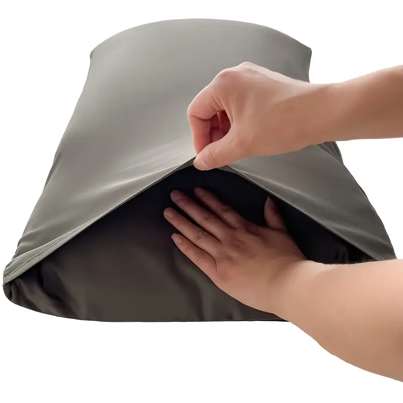 set of two cooling pillowcases for people with high temperatures soft breathable light beige friendly fabric envelope closure machine washable solid pillowcases for living room and bedroom holiday gifts for men and women Product details 5