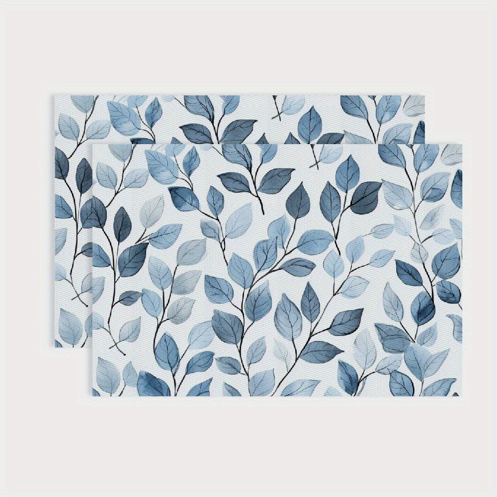 TEMU 2d Flat Eucalyptus Leaf Placemats In Sets Of 2, 4, Or 6, Ideal For Decorating For Homes And Restaurants, Coffee Tables And Everyday Use, Great