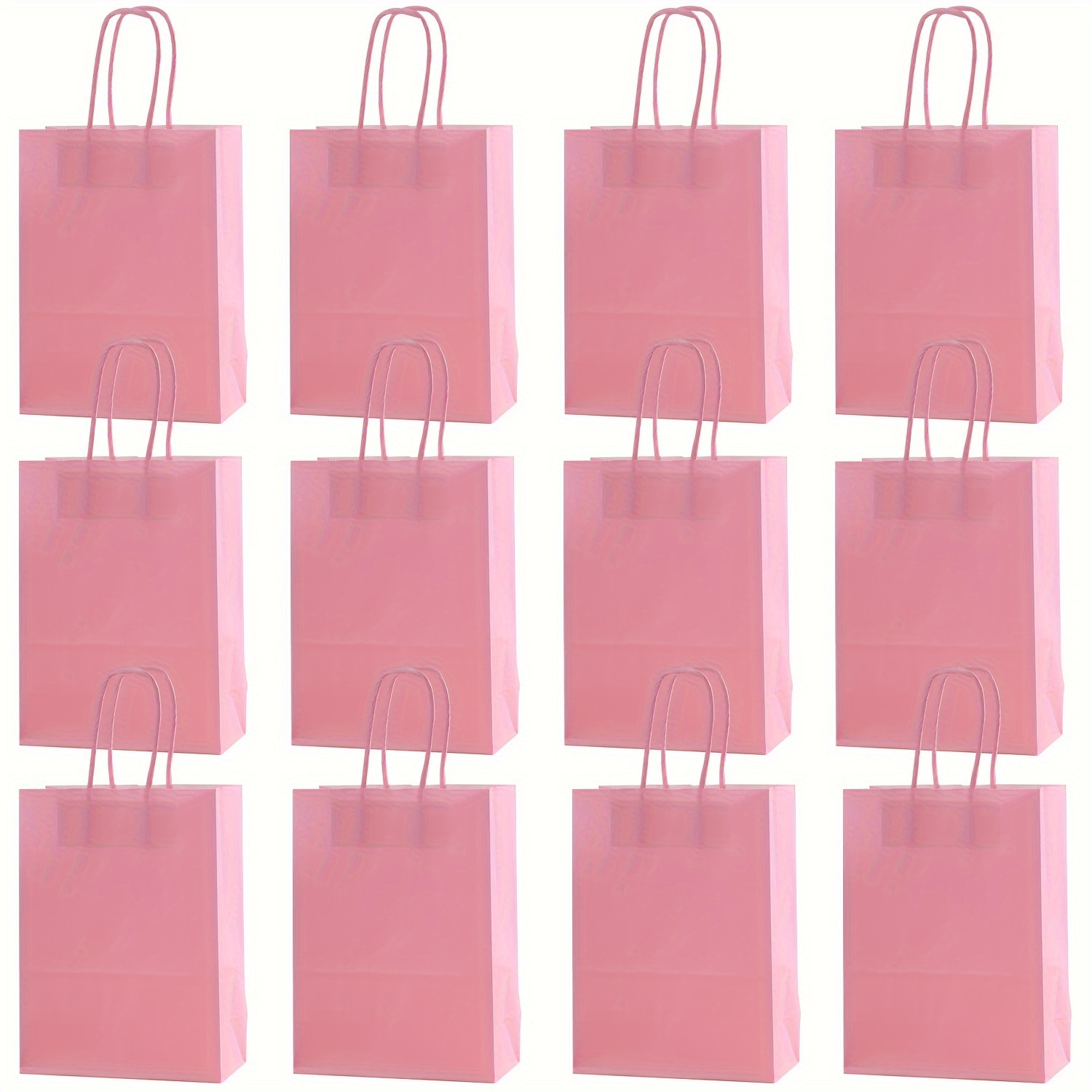 

12pcs Chic Pink Kraft Paper Gift Bags - & Stylish For All