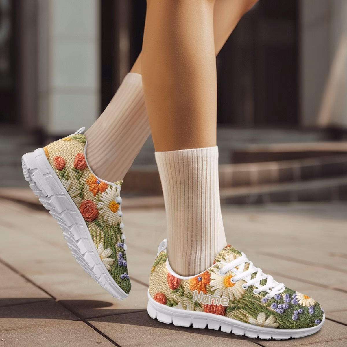 Personalized Patterned Sneakers with Custom Names, Stylish And...