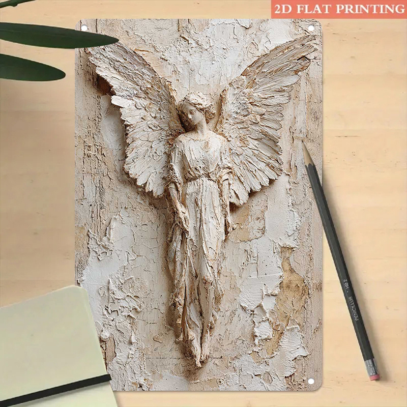 TEMU 2d Flat - 1pc Of 8.0x12.0 Inch Retro Metal Sign Featuring An Sculpture, Vintage Wall Art Decoration In Restaurants, Bars, Pubs, Cafes Halloween