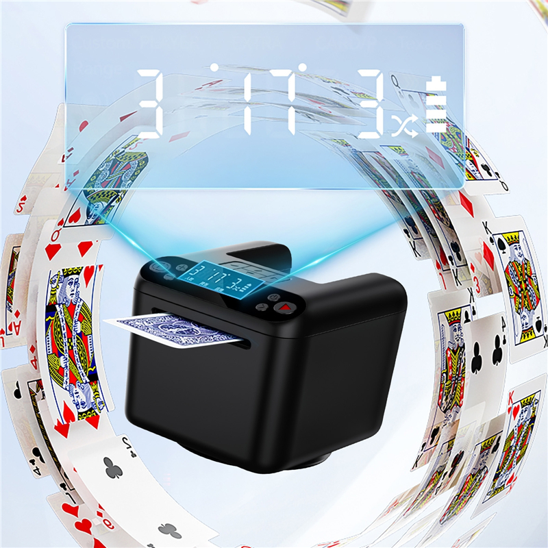 automatic card dispenser rechargeable via usb c   with 1 3 handles rotates 180 360 supports up to 12 players for poker and blackjack Product details 0
