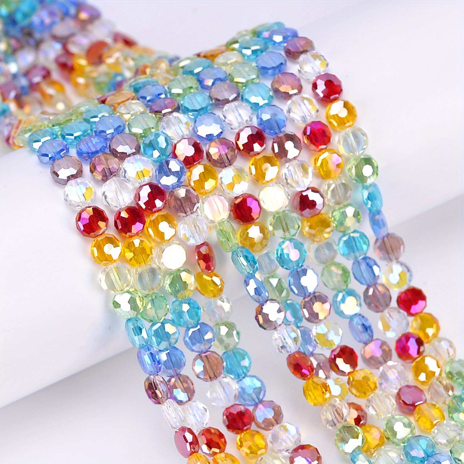 E-shop 8/12 mm Mischfarbene Künstliche Facettierte Runde Lose Perlen für Schmuckherstellung DIY Charm Armband 52-54/26-28 Stück