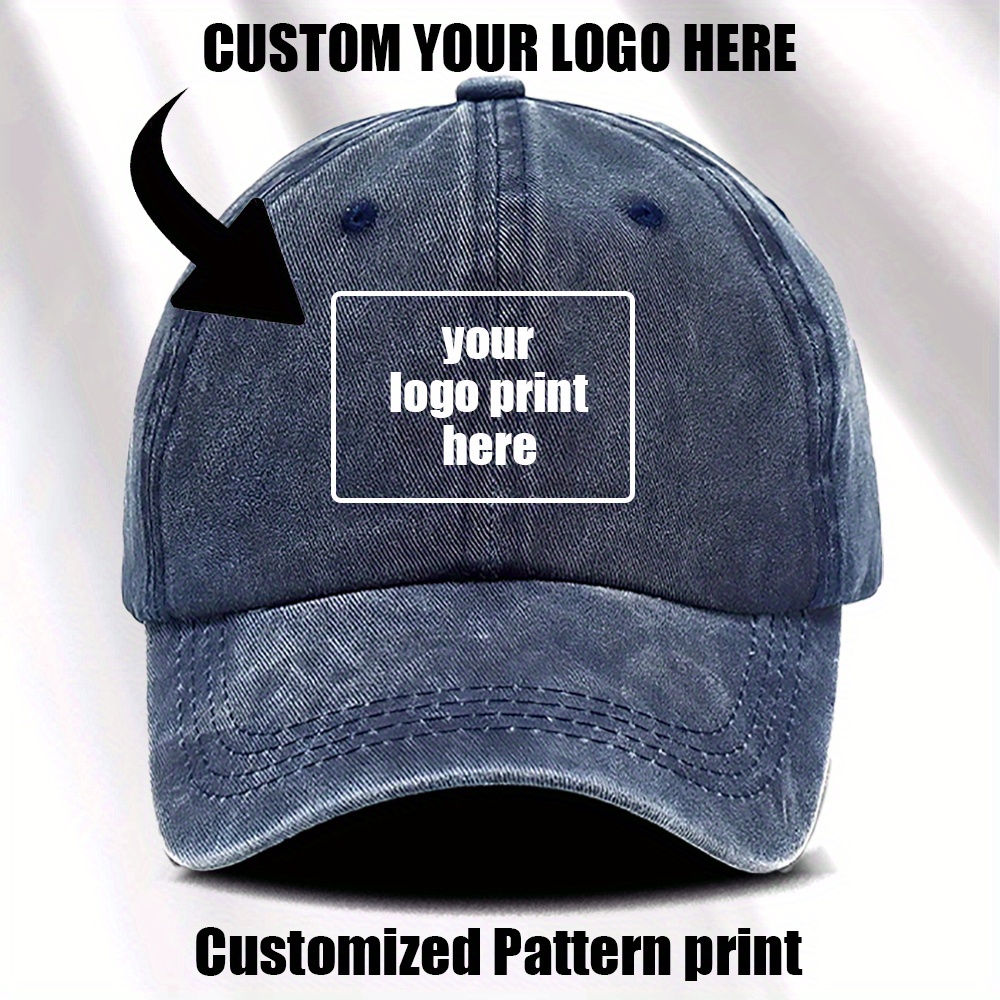 5pcs Custom Printed Hat Set, Adjustable Baseball Caps