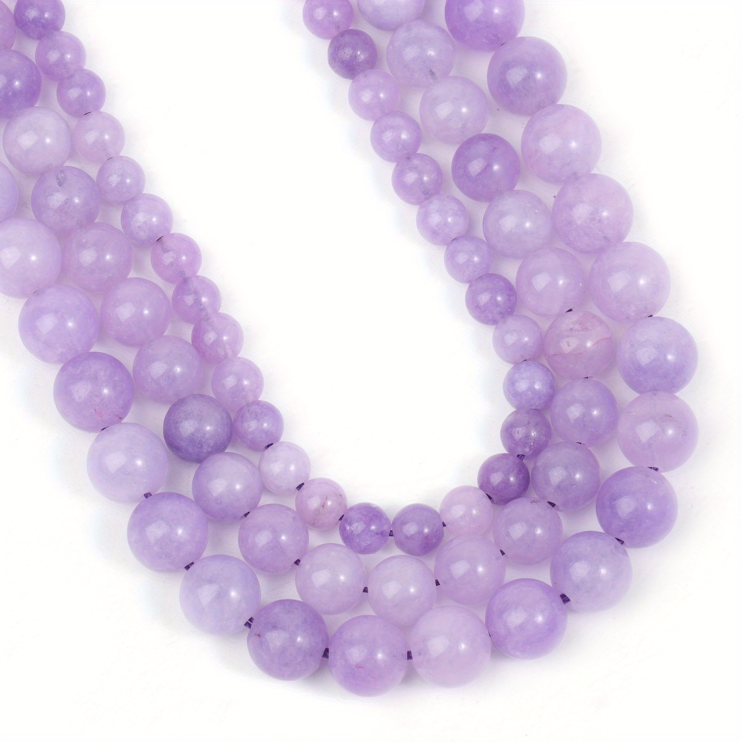 TEMU 6/8/10mm Natural Stone Lavender Amethyst Round Loose Beads, Suitable For Jewelry Making Elegant Bracelets, Necklaces, Earrings Additions, Gifts