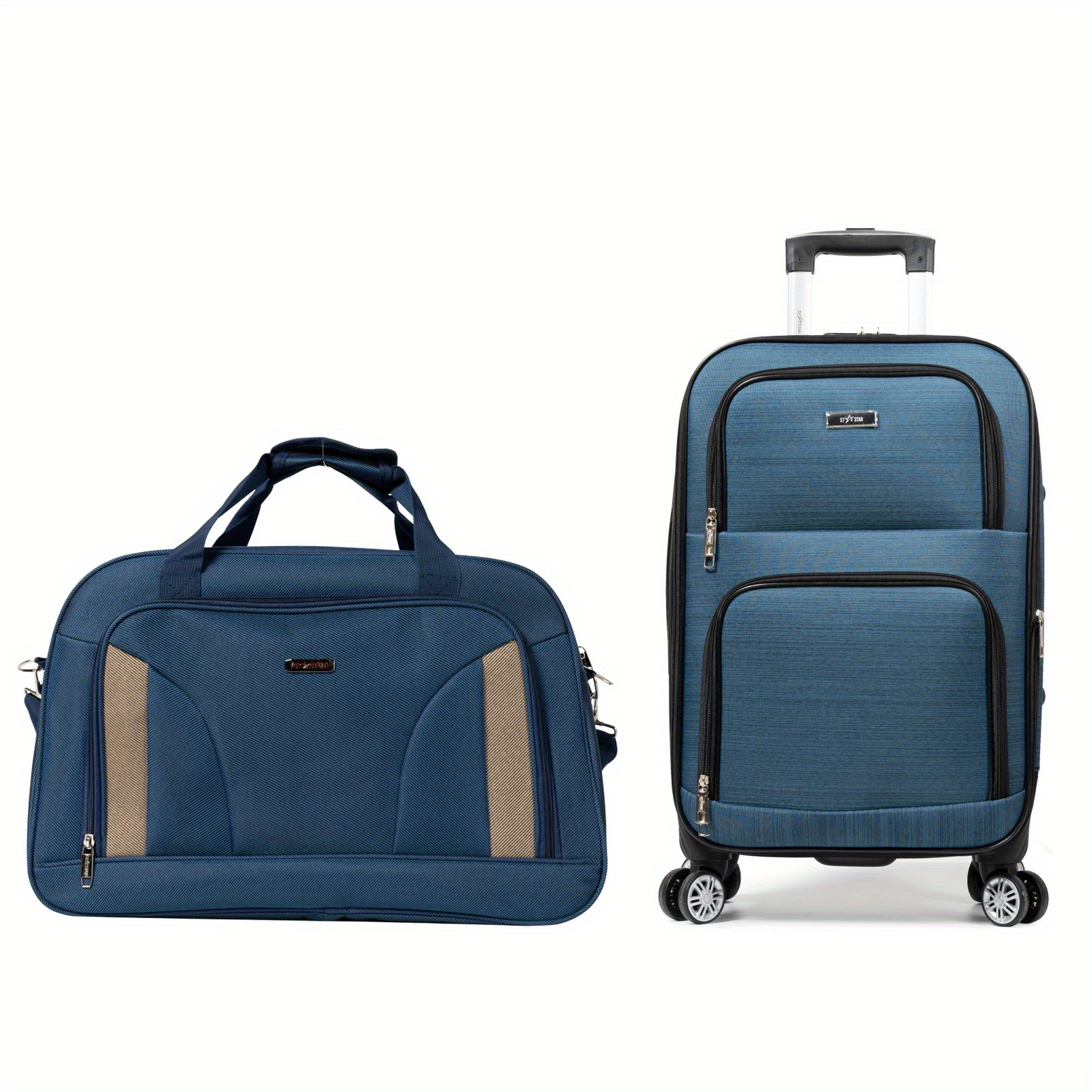 Safe - Worry - Free Oxford Cloth Expandable Travel Luggage Set: Carry - On Luggage And Suitcase With Spinner Wheels, Without Worry Throughout, Luggage Set, Suitcase