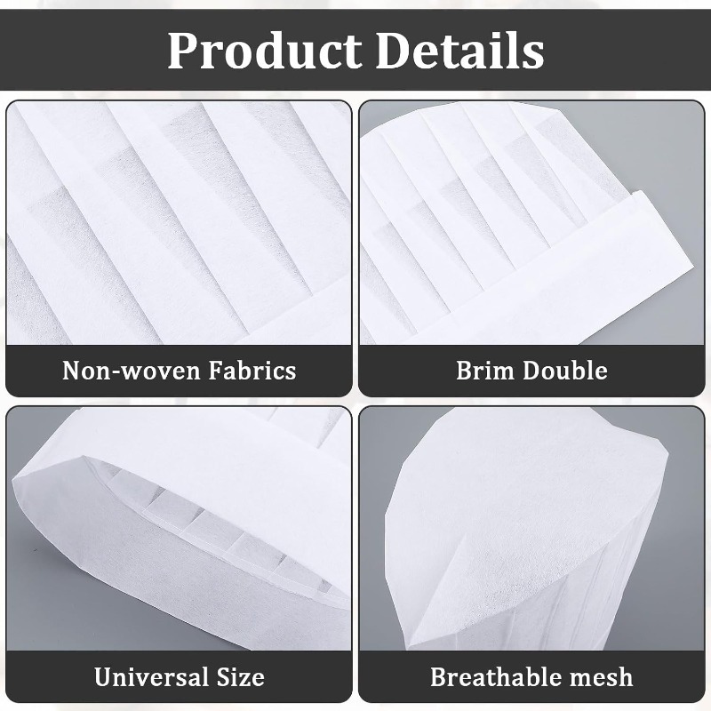 24pcs Adjustable Disposable Chef Toques for Cooking and Baking