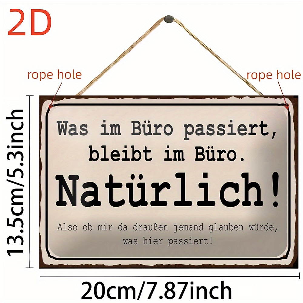 1pc Wooden Wall Art Sign 2d Flat 5.3x7.87 Inches German Humorous : What Stays ! Plaque Decoration Perfect For Home Decoration Restaurant Decoration Bar Decoration Cafe Decoration