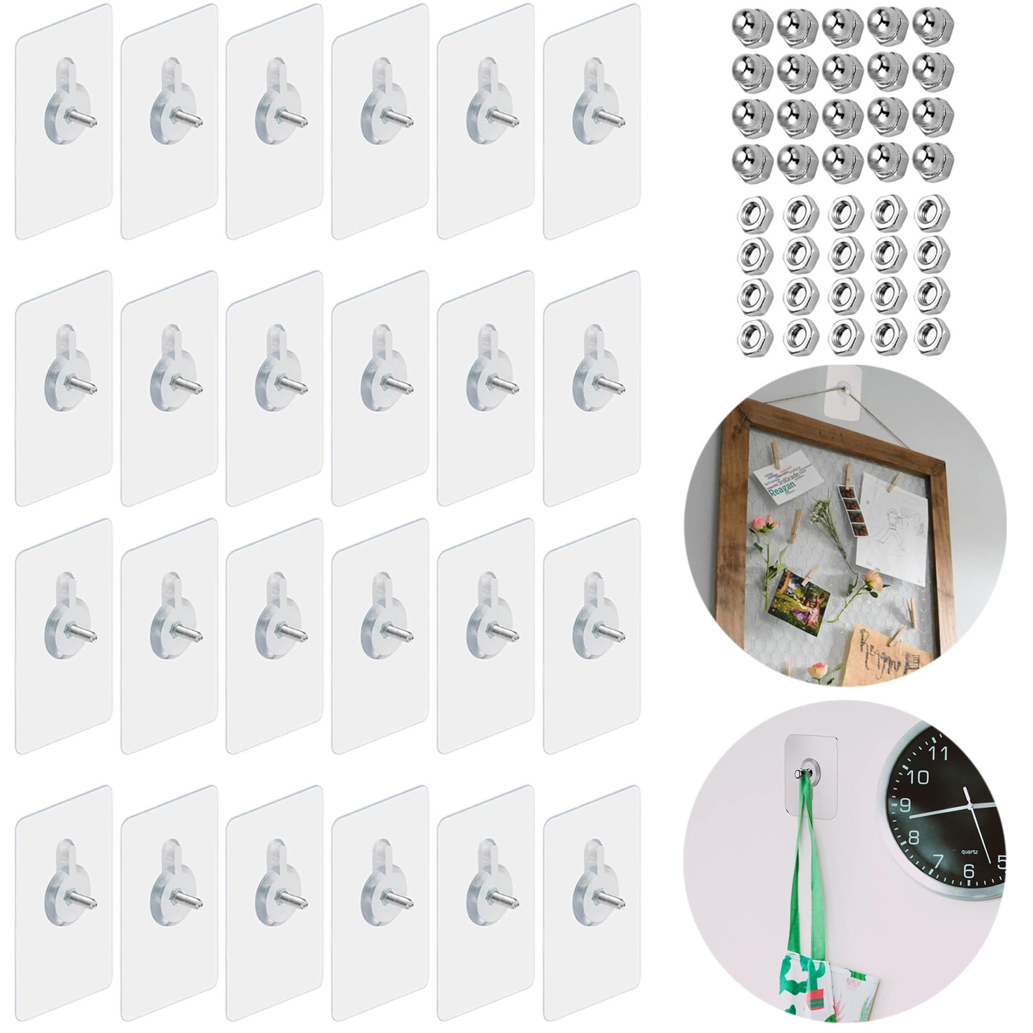 TEMU Selbstklebende Schrauben Aufkleber Größe 5*8cm, 20 Stück, Ideal zum Befestigen von Regalen, Fotorahmen und Kleiderbügeln