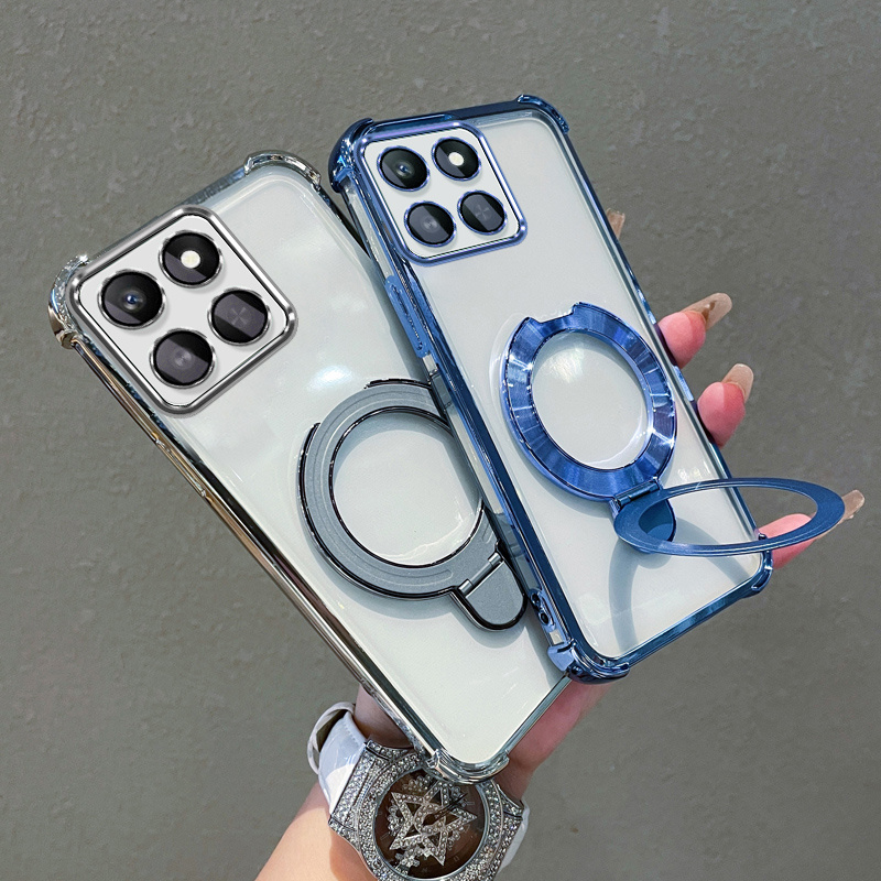 item picture phone case transparent luxury electroplated edge phone case suitable   x8c x8b x8a featuring a stand and designed for   men and women this lightweight protective cover offers a soft and comfortable feel