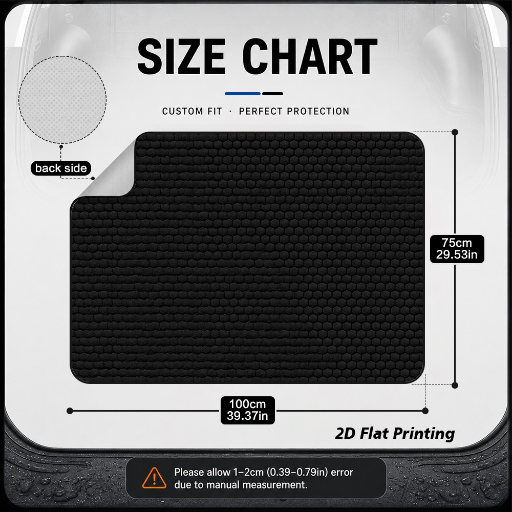 TEMU (2d Flat) 1pc Black Hexagonal Design Car Mat, Practical, Suitable For Outdoor Mat, Ideal Gift , Essential Item For Travel, Adds To Car Interior
