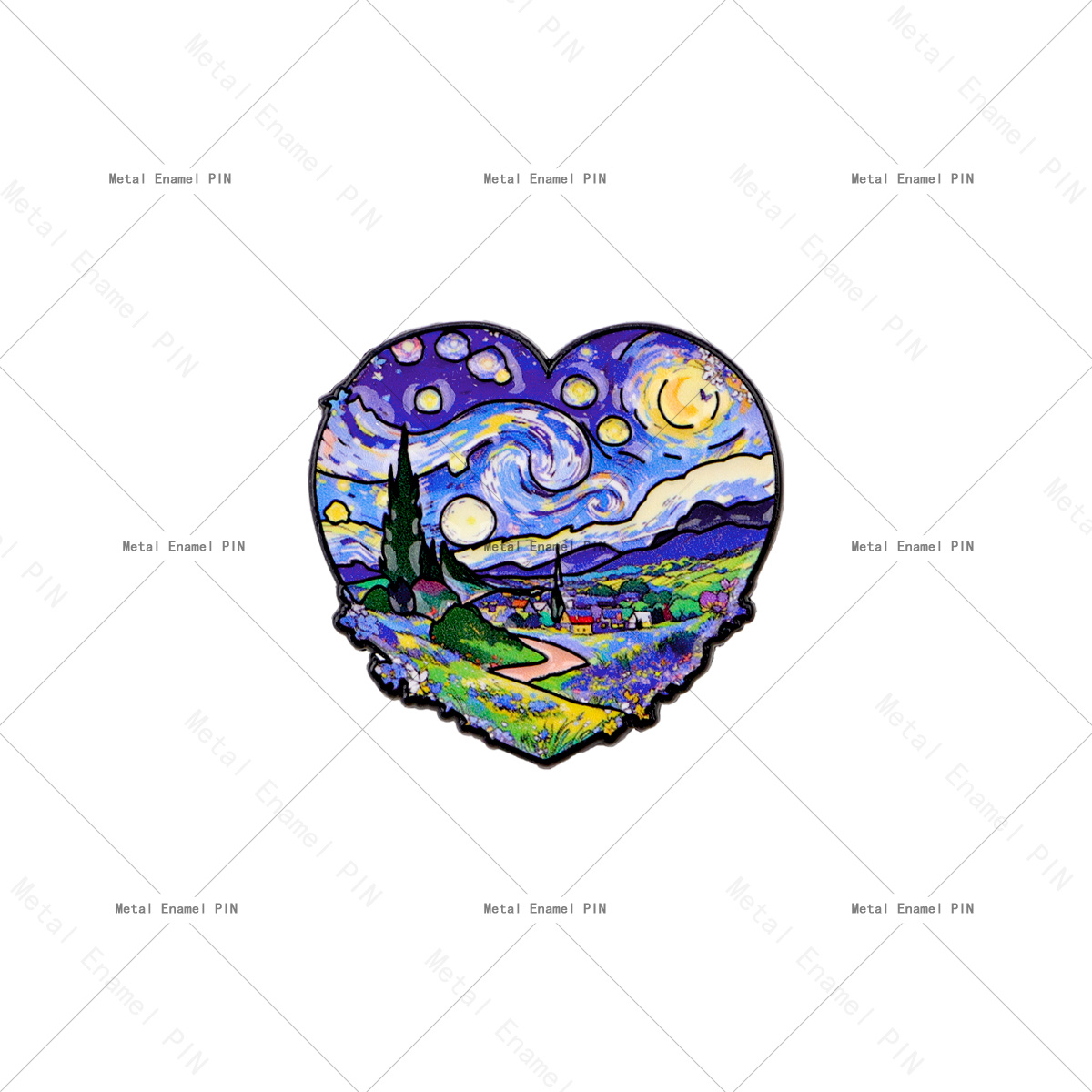 TEMU 1pc Van Gogh' Oil Painting Enamel Pin Pins Badges On Backpack Accessories For Jewelry Gift Brooches Lapel Badge