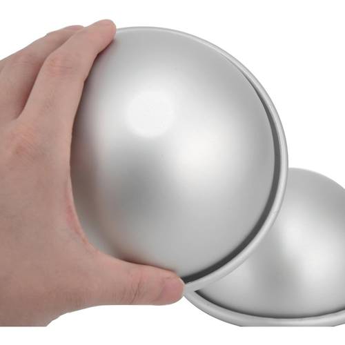 2pcs half sphere aluminum molds round cake pans salt molds manual diy crafting versatile pastry baking moulds kitchen baking tools for spherical treats