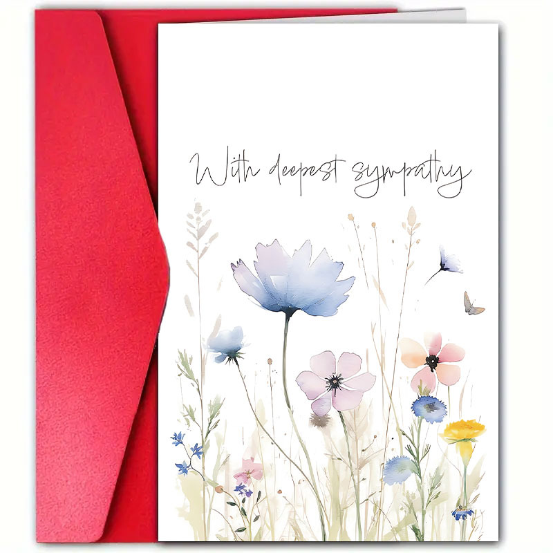 TEMU 1pc, Sympathy Card With Envelope (size 4.72in X 7.09in), Suitable For Family, , Neighbors, Pets And Pet Owners, To Condolences, Content Includes