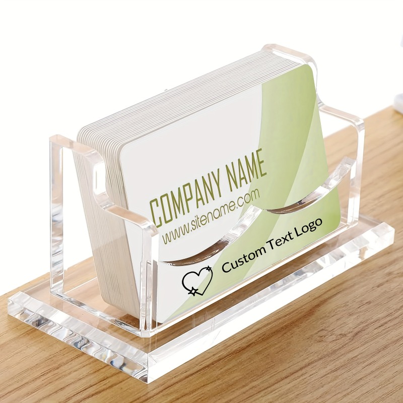 Custom Engraved Acrylic Business Card Holder - Personalized Name & Logo, 12 Design Options, High-Quality Engraving, Modern Minimalist Desk Organizer for Office, Unisex Corporate Gift, Business Card Holder for Desk, Professional Accessory, Sleek Design, Durable Construction, Card Display Stand, Office Accessory, Office Desk Accessory, Visit Card Holder, Photocard Holder, Desk Business Card Holder, Business Card Stand, Desk Calendar, Business Card Case, Business Card Holder/female
