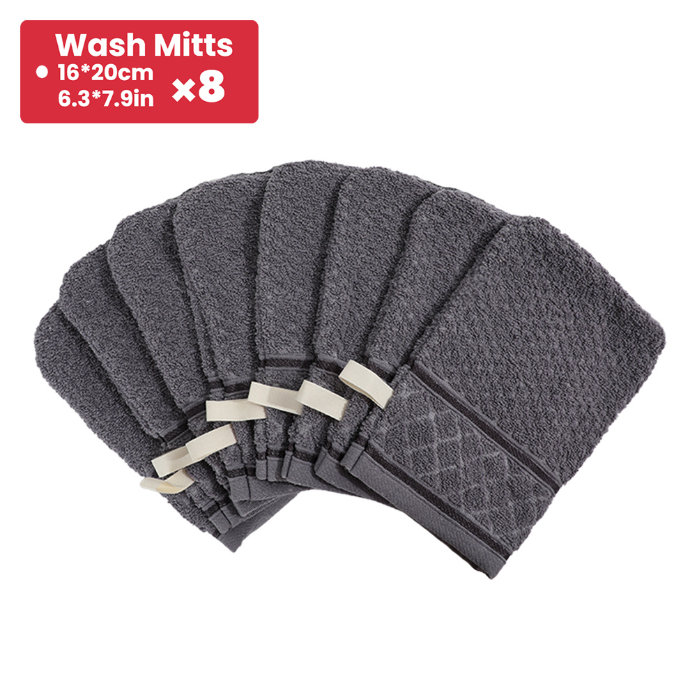 1pc Or Pieces Of Cotton Mitts Measuring 16 By 20 Centimeters Or 6.3 By 7.9 Inches, Featuring . Bathroom Additions Are Great For Deep Cleansing, Easy To