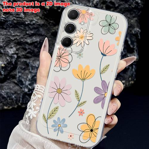 handyhülle - blumenmuster schwarzer hintergrund bunte blumen einfaches design individuelles kreatives druck einfache mode individuelles kreatives muster handyhülle 2d flach für vivo y01 y02s y03t y12s y15s y16 y17s y20 y21 y22 y27 y28s 5g y31 y33s y35