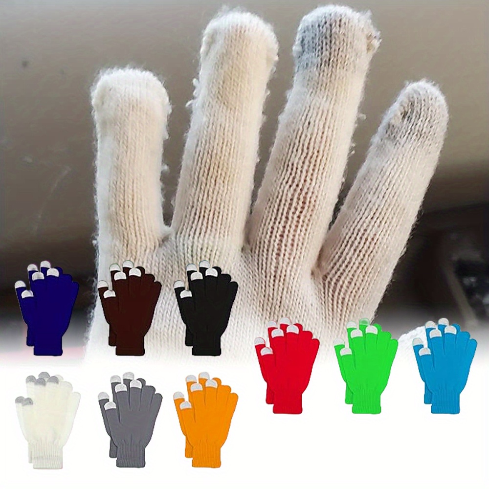 

12 Of And Gloves, And Women's Knitted Textile Gloves, Touch Gloves, Suitable For In