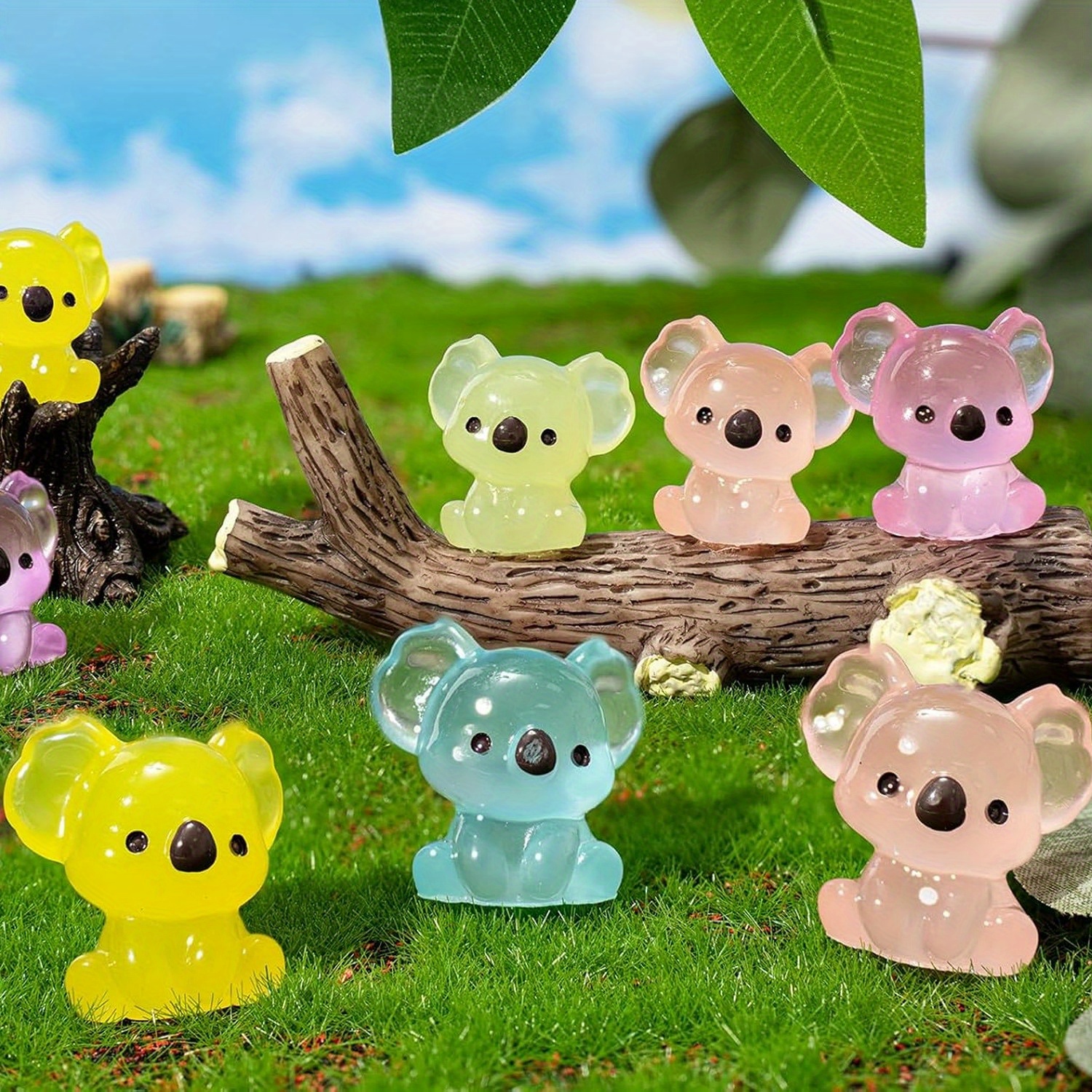 VICASKY 6pièces Figurines Animaux Résine Décorations De Koalas Chic pour Jardin Et Bureau Ornements Miniatures Plusieurs Styles
