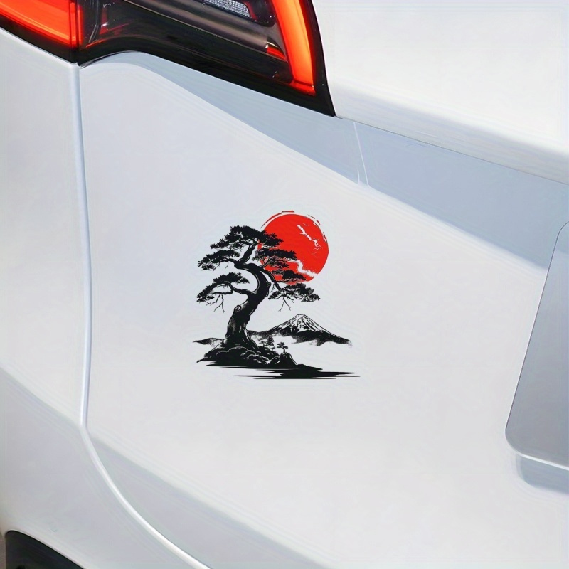 Japanese Bonsai With Vinyl Sticker-durable Pvc, Scratch-proof Car Window Stickers, Anime Style Laptop& Exterior Decoration