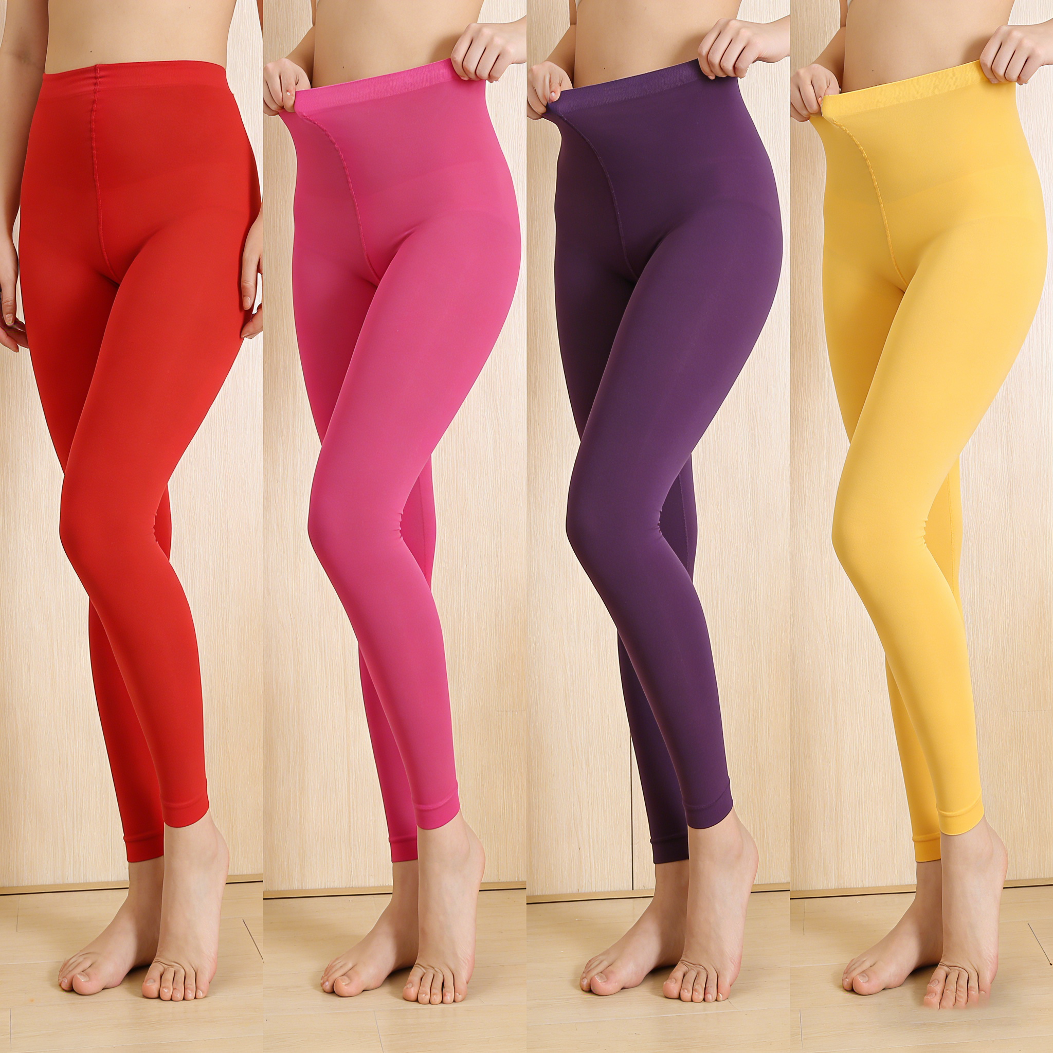 a pair of stretchy control top leggings soft fabric non see through   daily and seasonal layering    