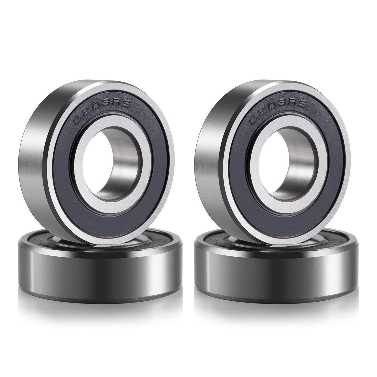 TEMU Set Of 4 6203-2rs Sealed Ball Bearings With A 17mm Inner Diameter, 40mm Outer Diameter, And 12mm Width, Suitable For Pool Pumps, Bicycles, And