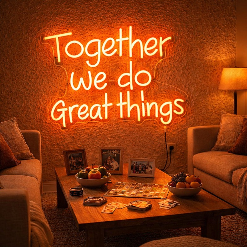 Custom 3-Lines Neon Sign, Inspirational Wall Art Decor