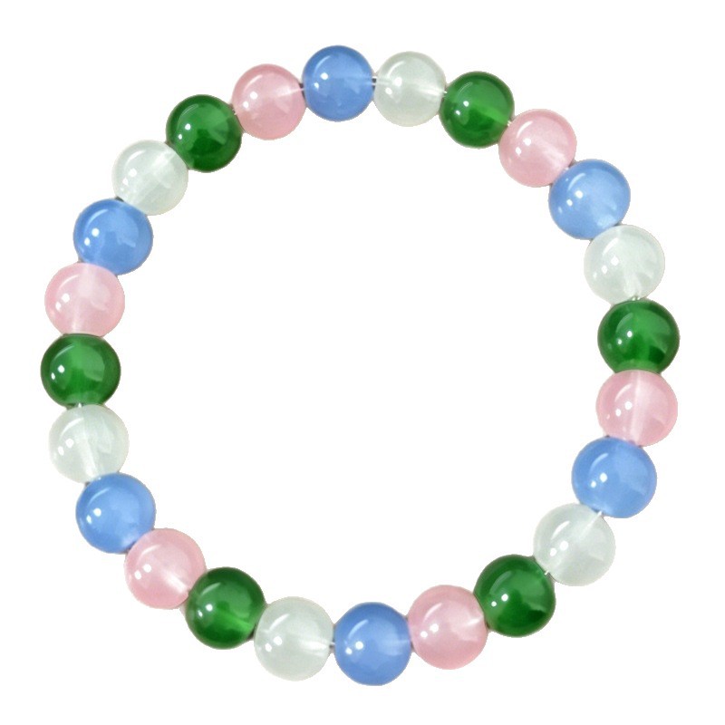 Multi-Element Glass Bead Bracelet, Versatile Everyday Accessory